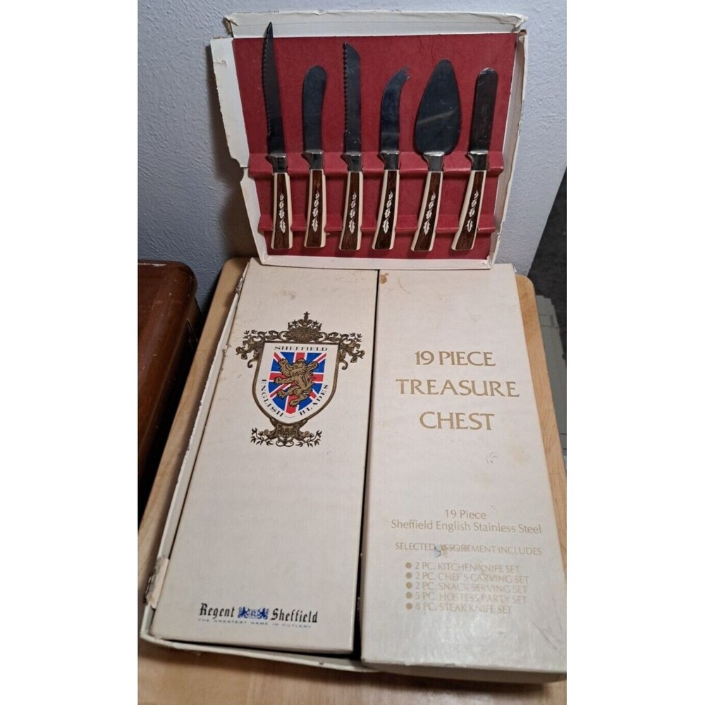 Regent Sheffield 19 Piece Treasure Chest, Stainless Steel Knife Set & 6pc Set